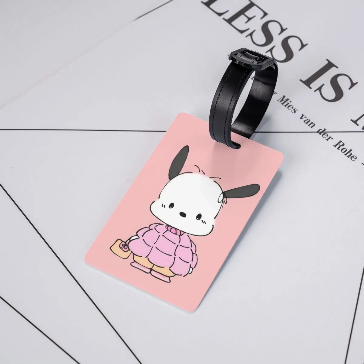 Фото Багажная бирка в стиле аниме Pochacco с именной карточкой, конфиденциальная обложка, идентификационная этикетка для дорожной сумки, чемодана №5