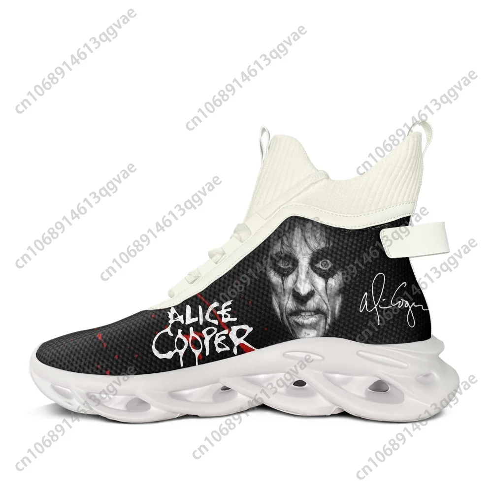 Фото Горячие кроссовки Alice Cooper Horror Rock High Top на плоской подошве, мужские и женские спортивные кроссовки, сетчатая обувь на шнуровке, обувь на заказ №2