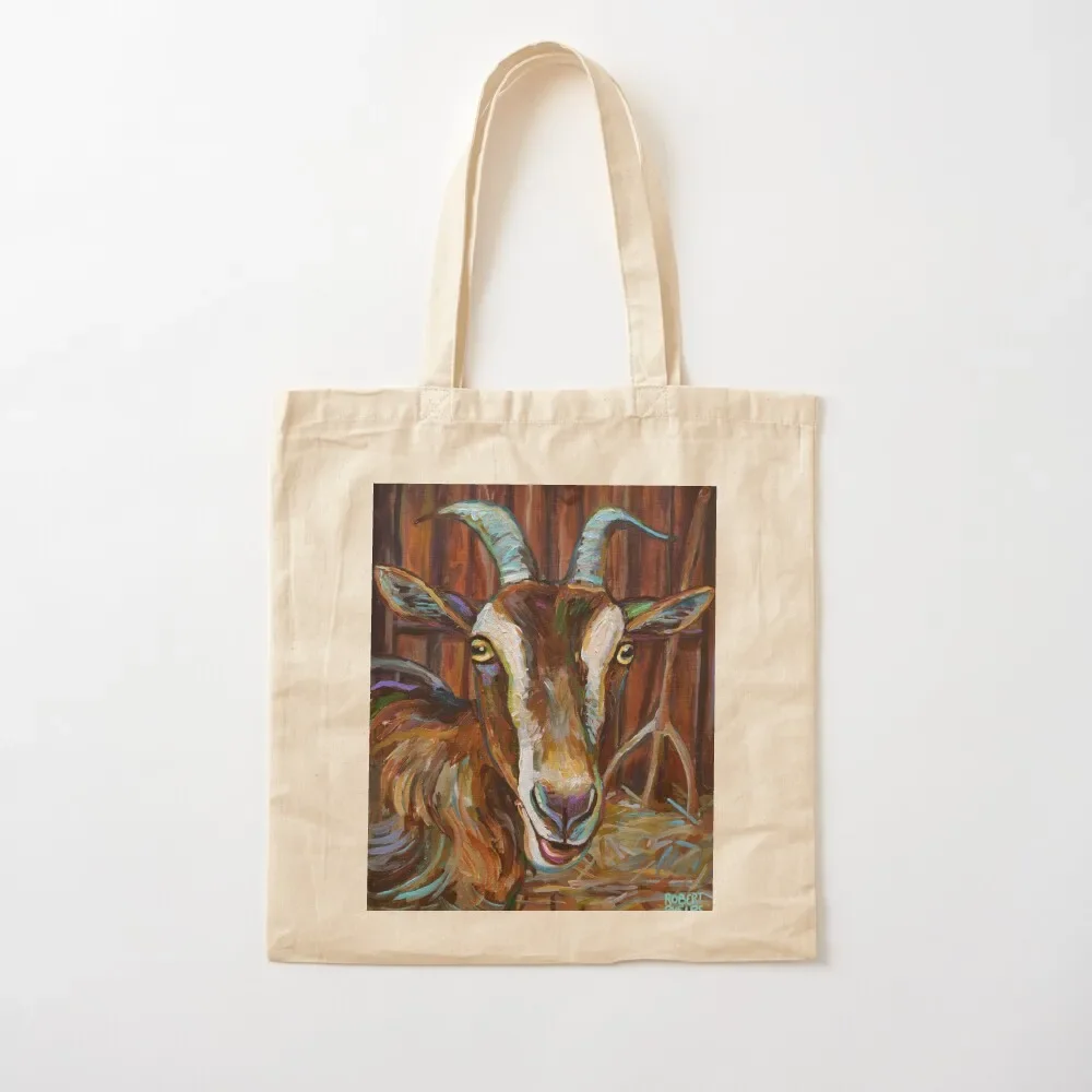 Dairy Goat in a Barn by Robert Phelps Tote Bag Сумка-шоппер женская Большие сумки для женщин Тканевые сумки