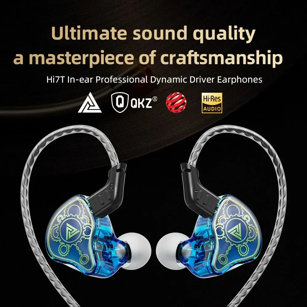 ДЛЯ QKZ HI7T наушники-вкладыши HIFI мониторинг проводное управление сабвуфер проводные наушники для мобильного бега в прямом эфире