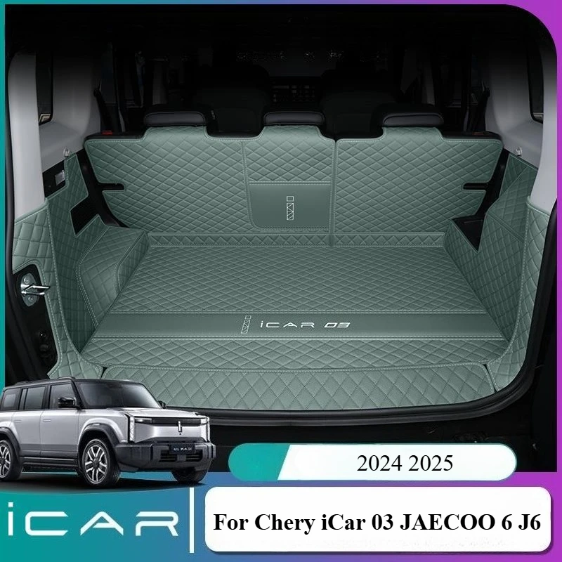 Коврик в багажник автомобиля для Chery iCar 03 JAECOO 6 J6 2024 2025, авто противоскользящие коврики для ног, пользовательские коврики для багажника, противогрязные накладки на багажник, автомобильные аксессуары Аксессуары для салона