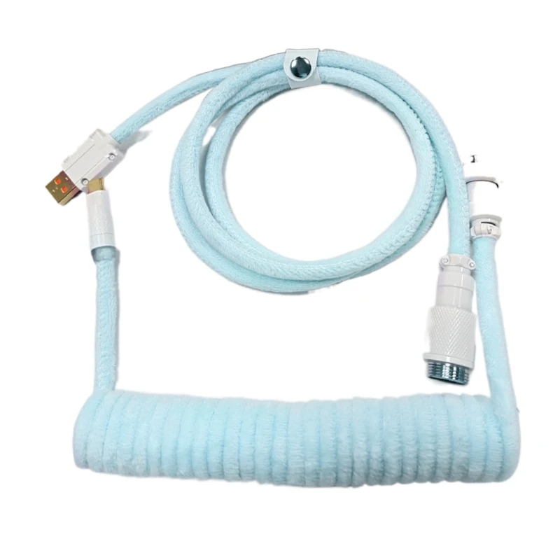 Фото 896F Витой кабель игровой клавиатуры, USB Type C–A, сильный эффект отскока, с металлическим авиационным разъемом, 1,5 м №4