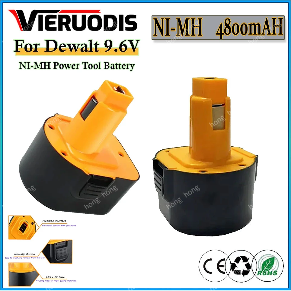 Перезаряжаемый аккумулятор Ni MH для DeWalt 9,6 в 4800 мАч, резервная портативная батарея для электроинструмента, для De9061 De9062 DW9061 DW9062 De9036 DW9