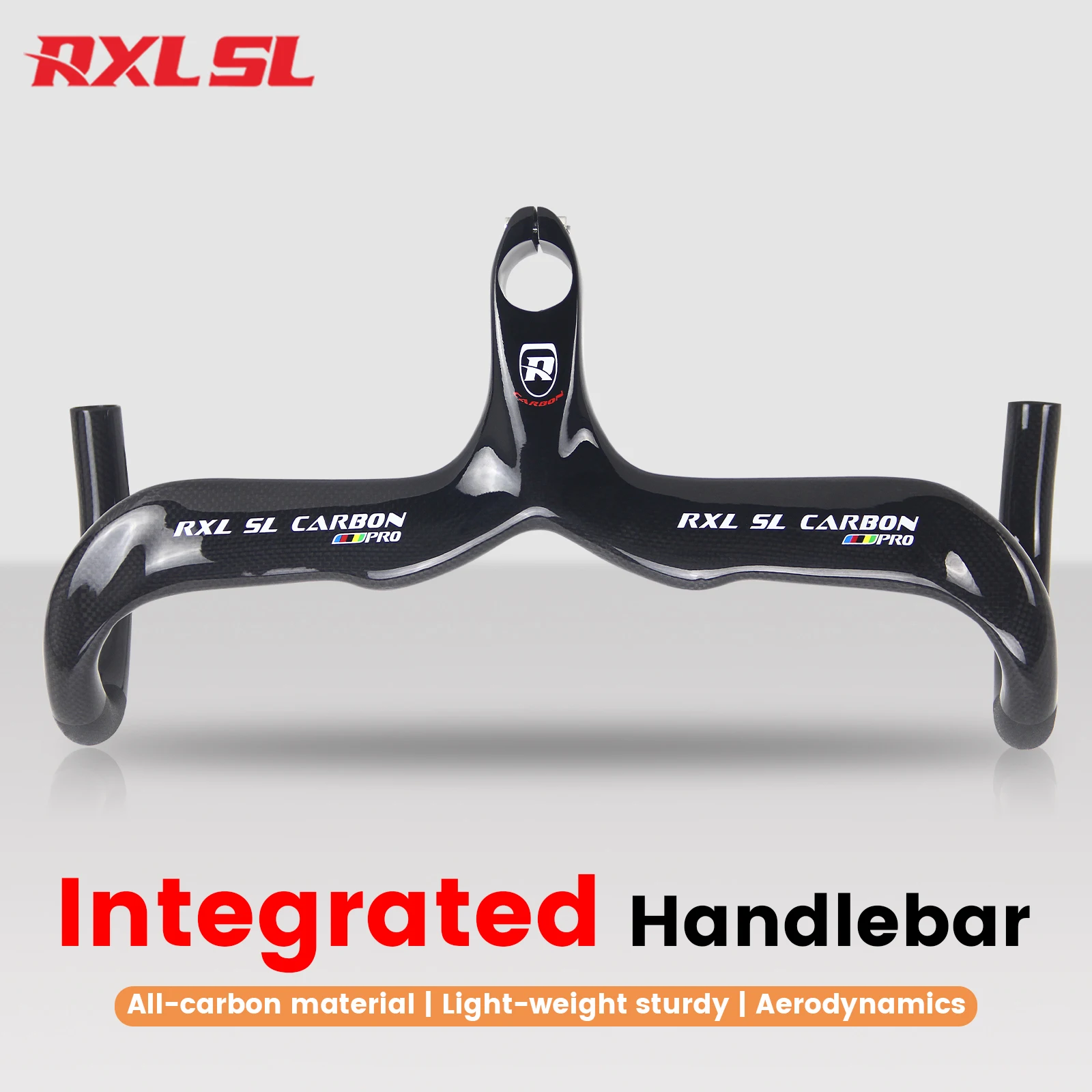 RXL SL Carbon шоссейный велосипед, интегрированный руль 28,6, внутренняя прокладка, ручка 400/420/440 мм, глянцевый руль для велосипеда