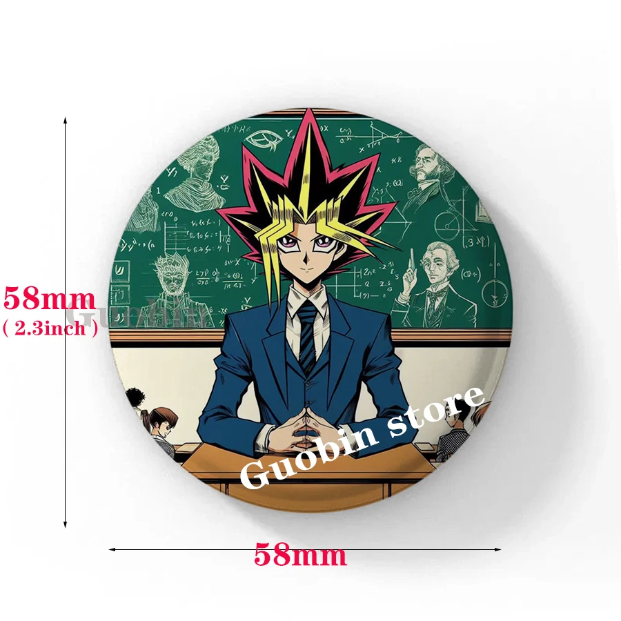 Фото 58 мм модная Yu-Gi-Oh аниме персонаж мягкая кнопка булавка Yami X Yugi мультяшная брошь значок сумка декор ювелирные изделия фанаты собирать подарки для детей №3