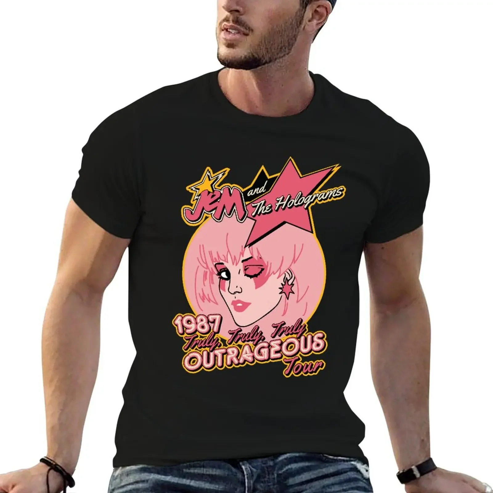Футболка Jem and The Holograms Tour Essential, милые заготовки для одежды, мужская футболка, мужские футболки