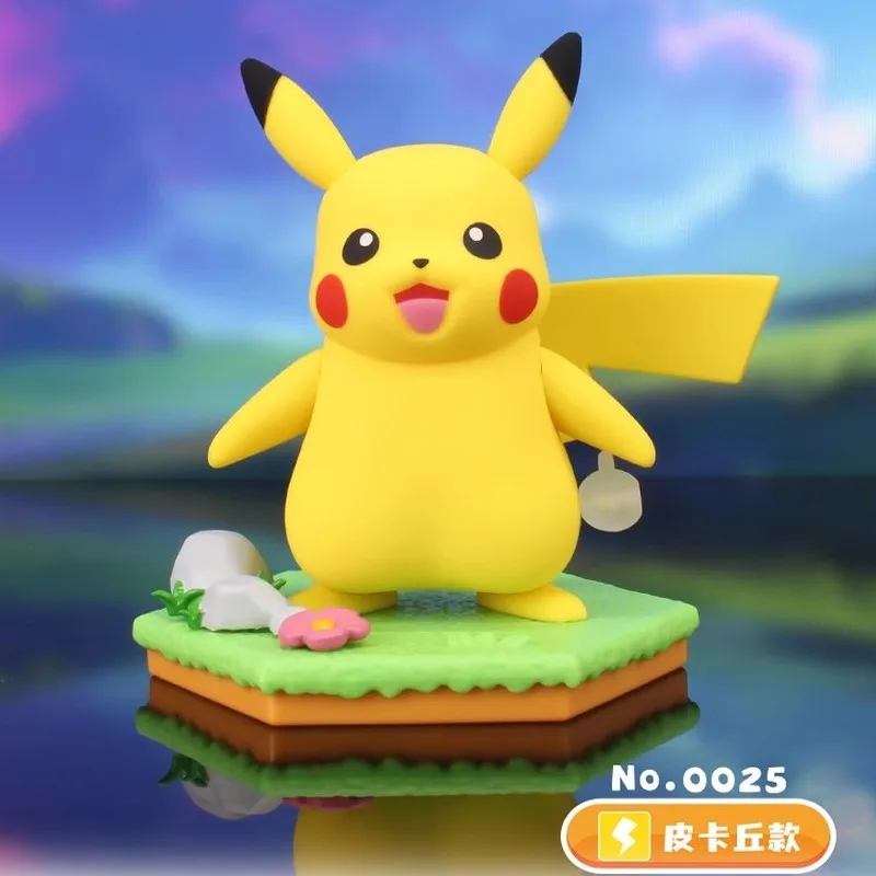 Фото Подлинная фигурка Pokemon Pikachu Piplup Kabigon Genger Mimikyu Scorbunny, аниме-фигурка, модель игрушки, слепая коробка, украшение для рабочего стола, подарок на день рождения №3