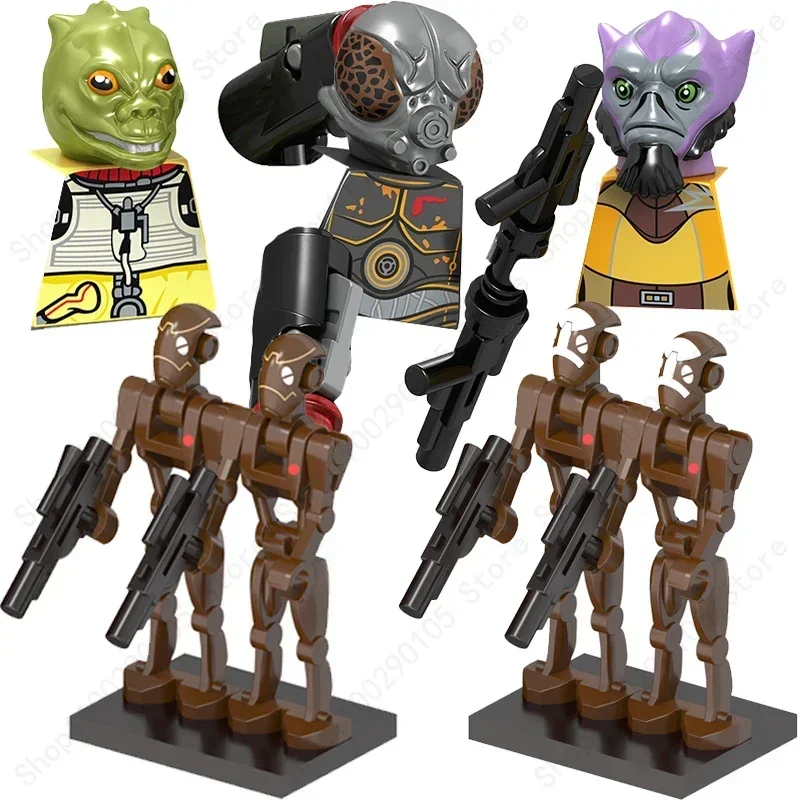 MG0208 MG0210 Охотник за головами Bossk Fennec Shand Zeb Orrelios Строительные блоки Фильмы Диснея Куклы Din Djarin 4-LOM Игрушки Подарки
