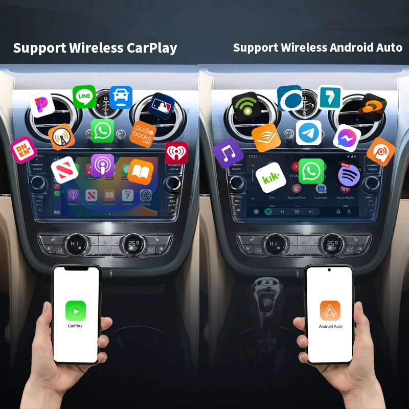 Фото Беспроводной CarPlay для Bentley Bentayga 12-19 Android Auto Airplay Зеркальная связь Модернизированный автомобиль Ai Box Мультимедийная USB-навигация DSP №2
