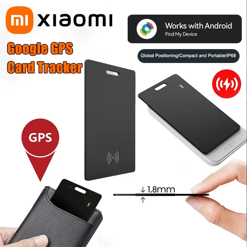 Xiaomi Google GPS-трекер для карт, кошелек с беспроводной зарядкой, устройство против потери, ультратонкий интеллектуальный локатор для Android или Apple