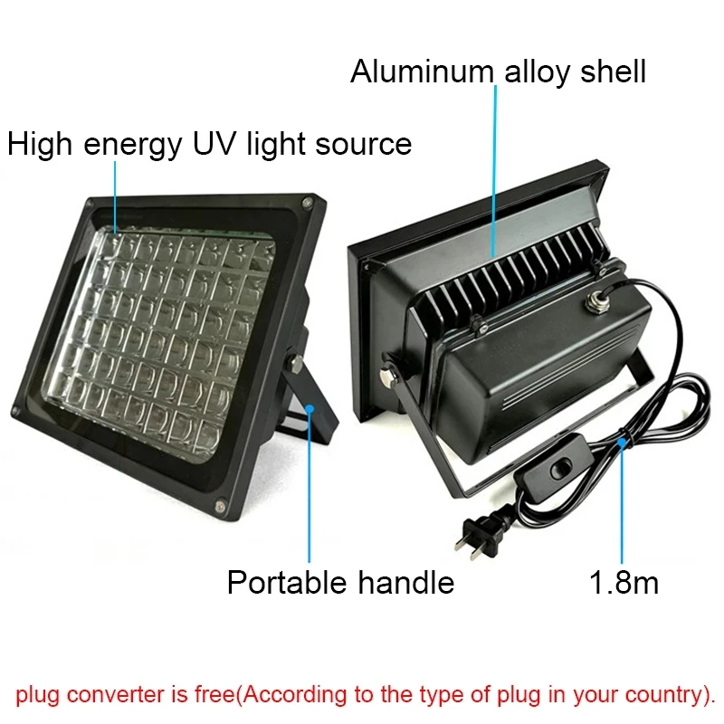 Фото 600W LED UV Curing Ultraviolet Lamp 405nm 395nm 365nm  For SLA DLP 3D Printer Resin PCB Repair Green Oil Handwork DIY Curing №3