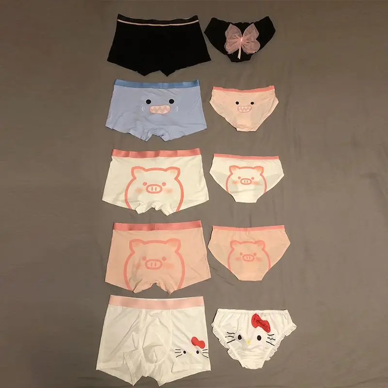 2 шт. Sanrio Hello Kitty нижнее белье для пары милый мультфильм девчачье сердце женские трусы Kawaii мужские трусы-боксеры сексуальный подарок для пары