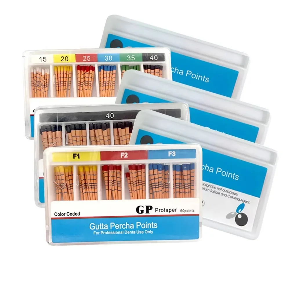 Конус AG Dent 0,2/0,4/0,6, размер 15/20/25/30/35/40 Dental Gutta Percha Points Gapadent Gutta Percha Points