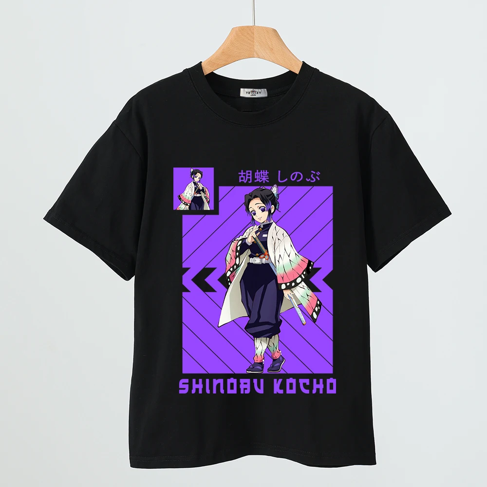 Мягкая хлопковая футболка с принтом Kimetsu no Yaiba Shinobu Kocho, легкая удобная футболка унисекс в повседневном стиле (art.: 3920d1a2ba973) - 3920d1a2ba973