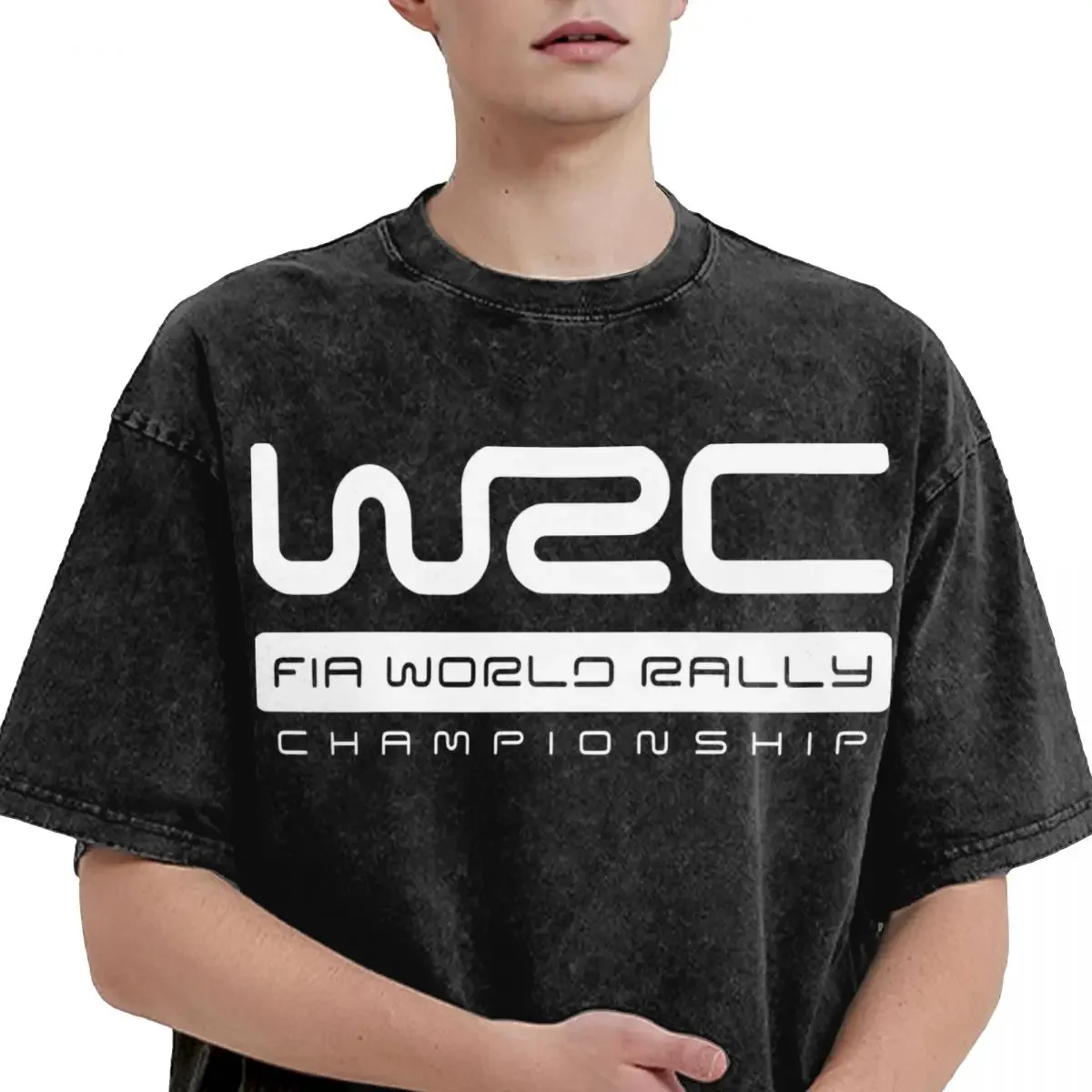 Фото Забавная мужская футболка W-WRC Rally. Топы с принтом свободные и облегающие женские футболки. №2