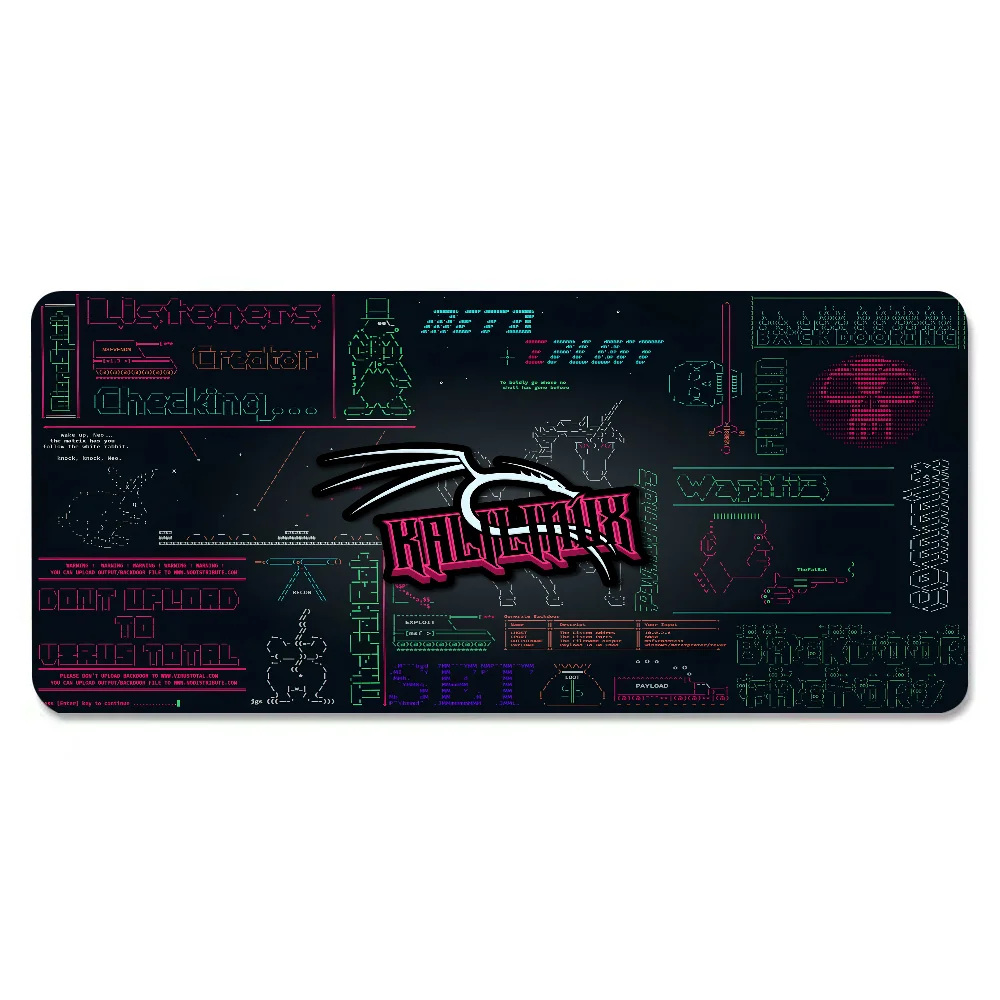 Фото Коврик для мыши с логотипом K-kali Linux, большой противоскользящий коврик для мыши, коврик с прошитыми краями, прочный настольный ноутбук, игры ​   Клавиатура XXL №4