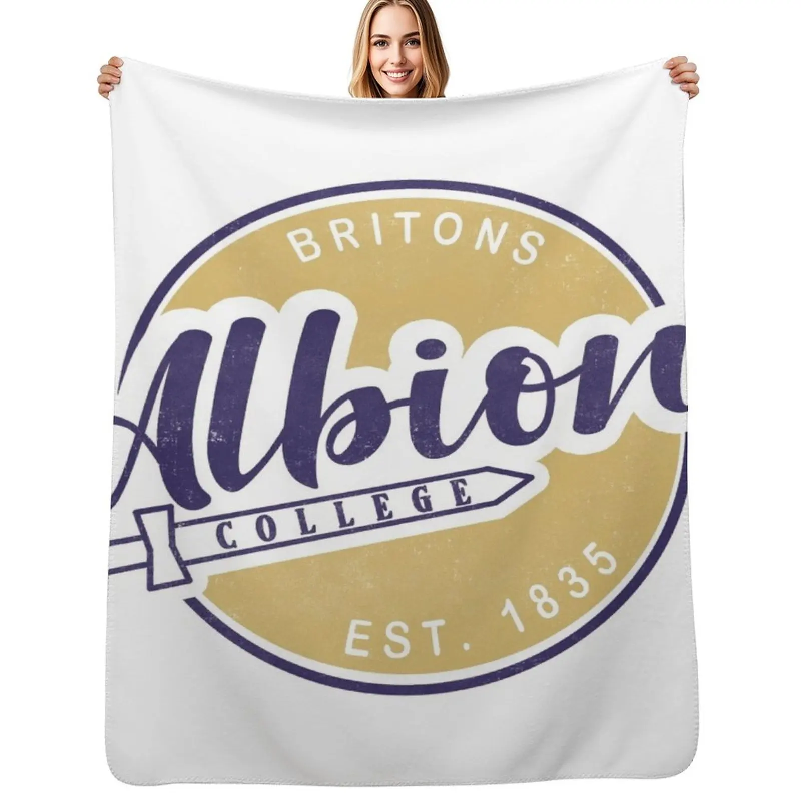 Одеяло с логотипом Albion College, рождественское украшение, милые клетчатые роскошные одеяла на заказ