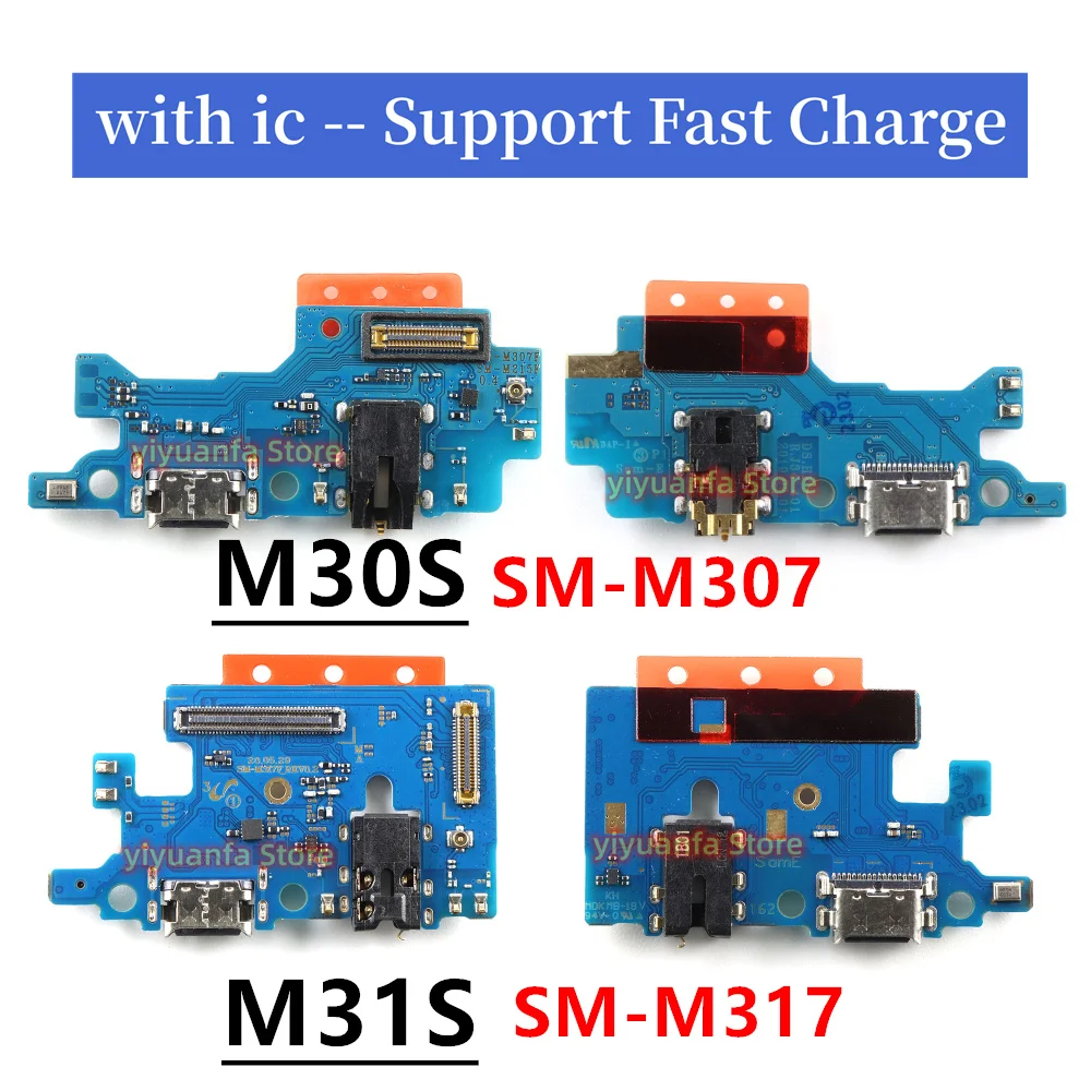 Для Samsung Galaxy M10S M30S M31S M307 M317 M107 USB-порт для зарядного устройства, разъем для док-станции, плата зарядки, гибкий кабель