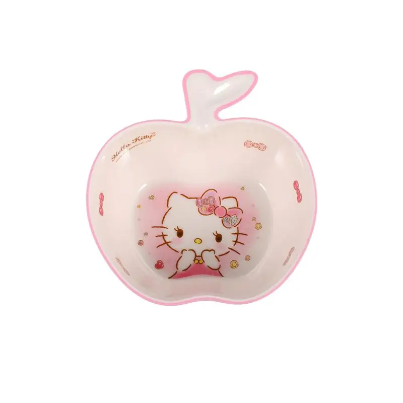 Фото Sanrio Высококачественная посуда аниме Hello Kitty обеденная тарелка домашняя милая форма мультяшная чашка ложка рисовая миска тарелка кухонные принадлежности №4