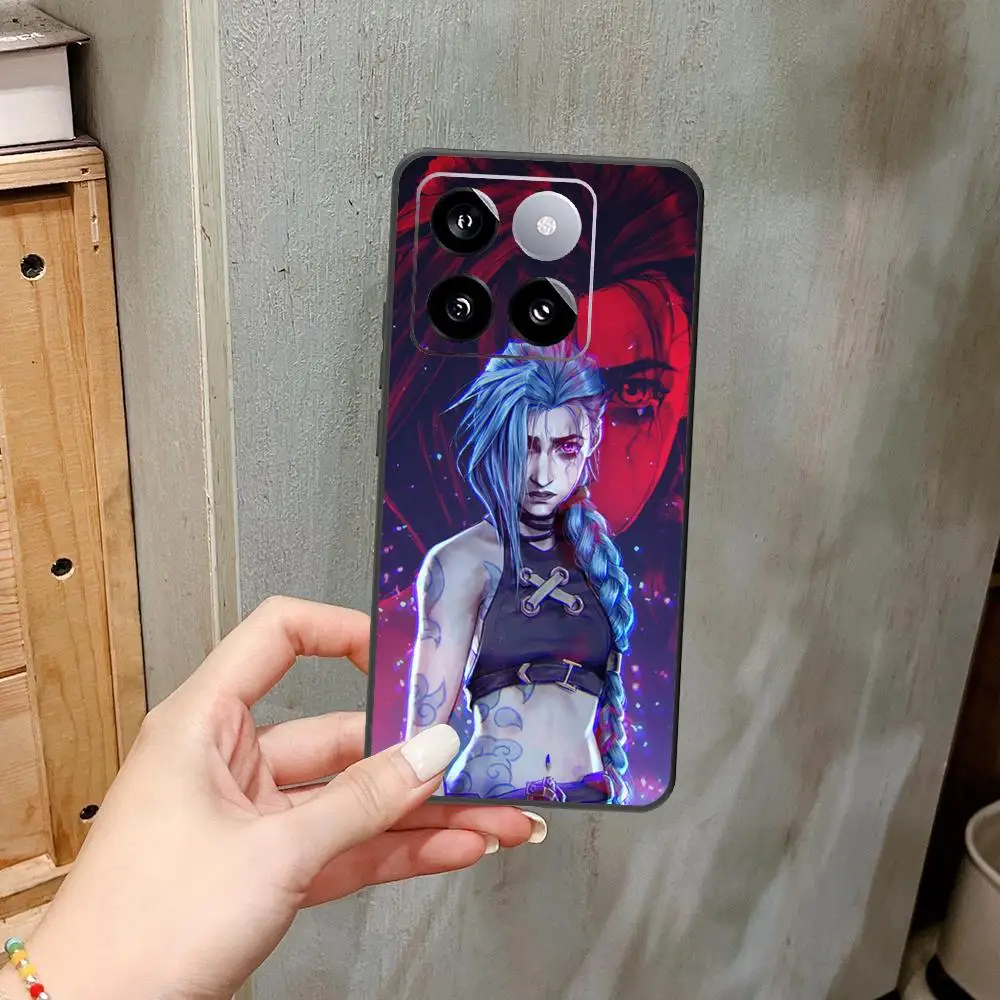 Чехол для телефона J-Jinxs, Черный силиконовый чехол для телефона Xiaomi 14 Ultra 13 12Pro 12 13 11T Pro 11 12 13Lite 11i, чехол