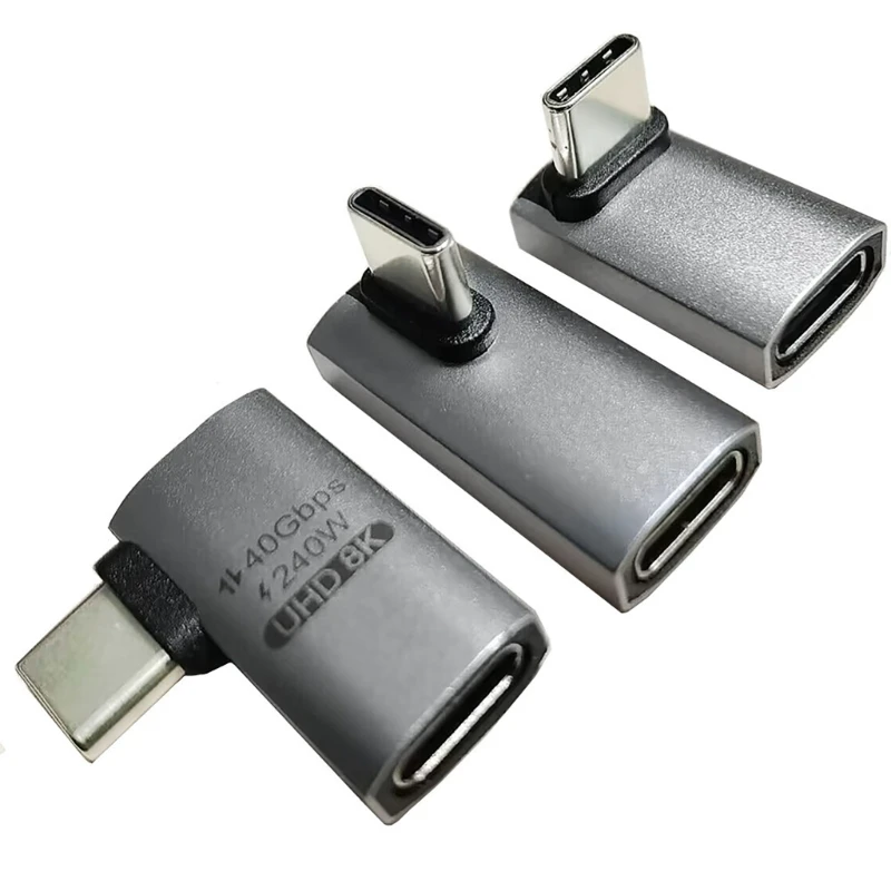 UHD8K USB-C 40G 240 Вт Type-C Боковой средний изгиб 90 градусов 240 Вт Высокоскоростной адаптер Прямая поставка