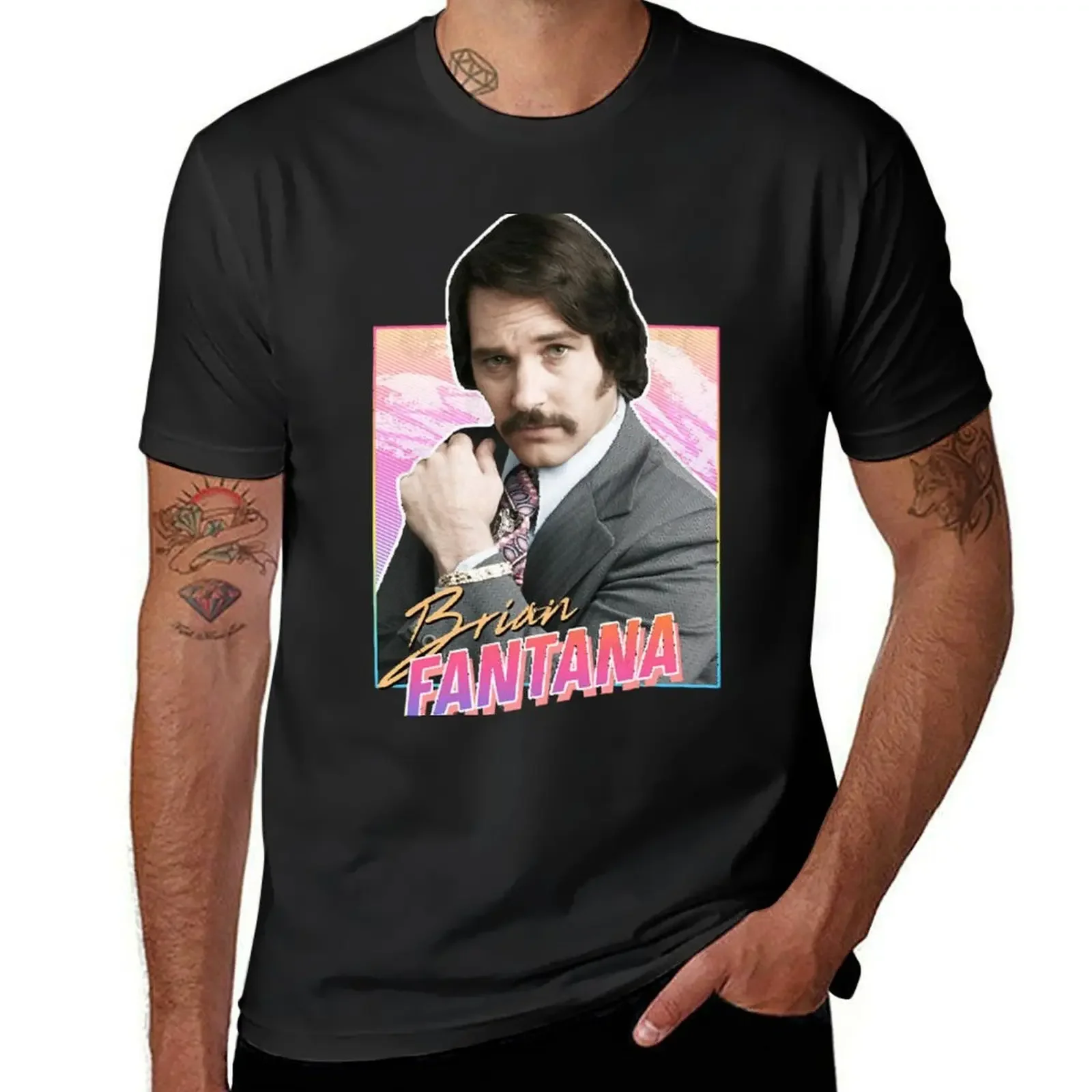 Anchorman-футболка Fantana, мужская футболка большого размера, мужские футболки с рисунком аниме, большие и высокие