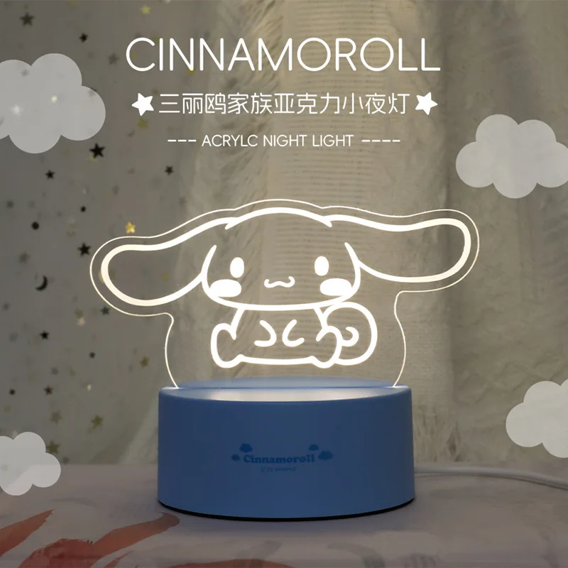 Фото Новинка Kawaii Sanrio Kuromi Mymelody похвалка ночник Искусственная аниме мультфильм Usb модель Dsek украшение для студенток подарок на день рождения №3