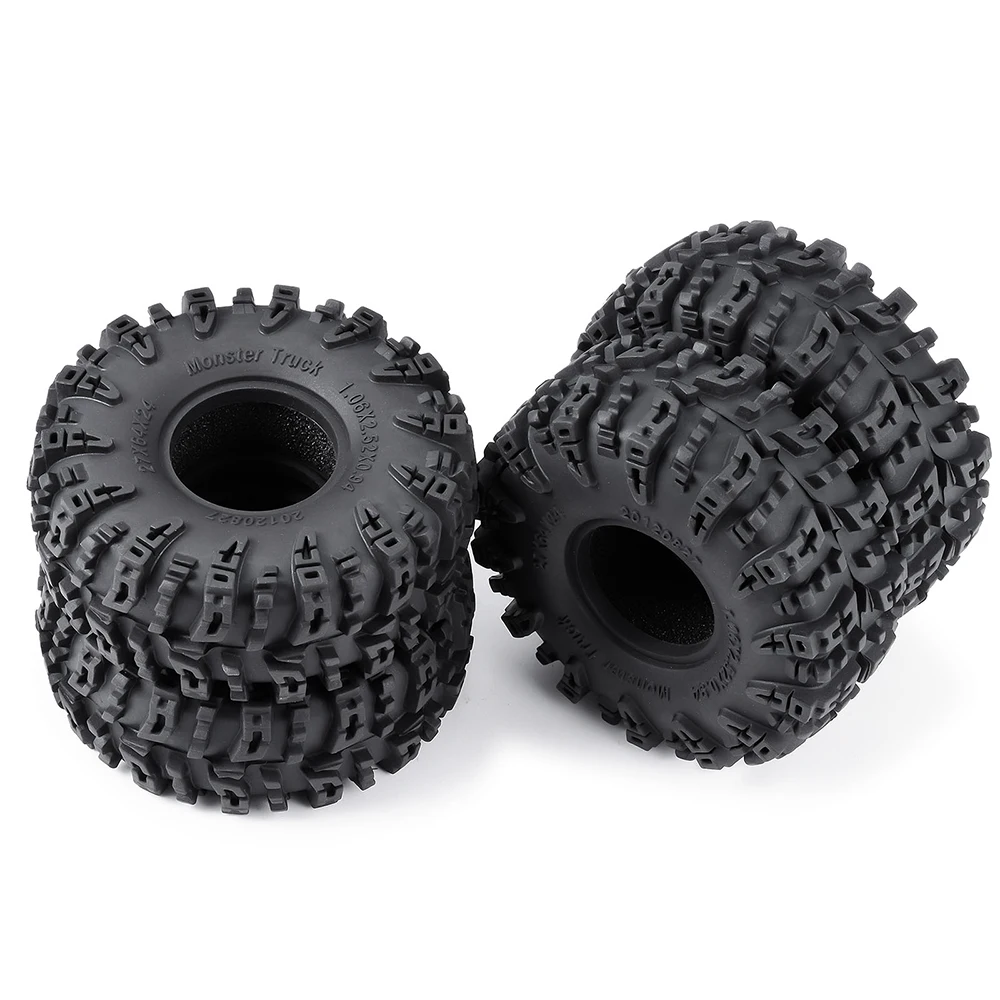 Фото AXSPEED 4 шт. 1,3-дюймовые резиновые шины, 1,1-дюймовые грязеотводные шины для деталей 1/18 1/24 Micro Crawler TRX4M Axial SCX24 FMS FCX24 №4