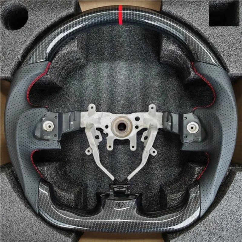 Для SUBARU WRX 2008 2009 2010 2011 2012 2013 2014 рулевое колесо из углеродного волокна Nappa Preforated кожаное гоночное колесо