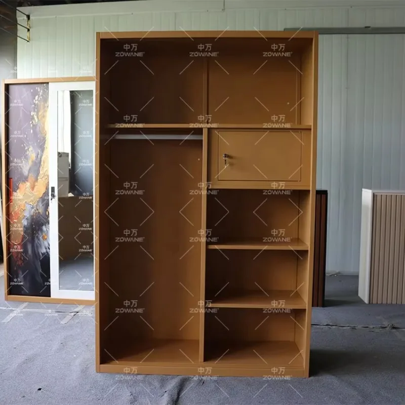 Фото Лидер продаж, металлический шкаф для спальни, стальной шкаф Almirah Designs Lemari Pakaian Besi, стальной шкафчик, раздвижная дверь, металлический шкаф №4