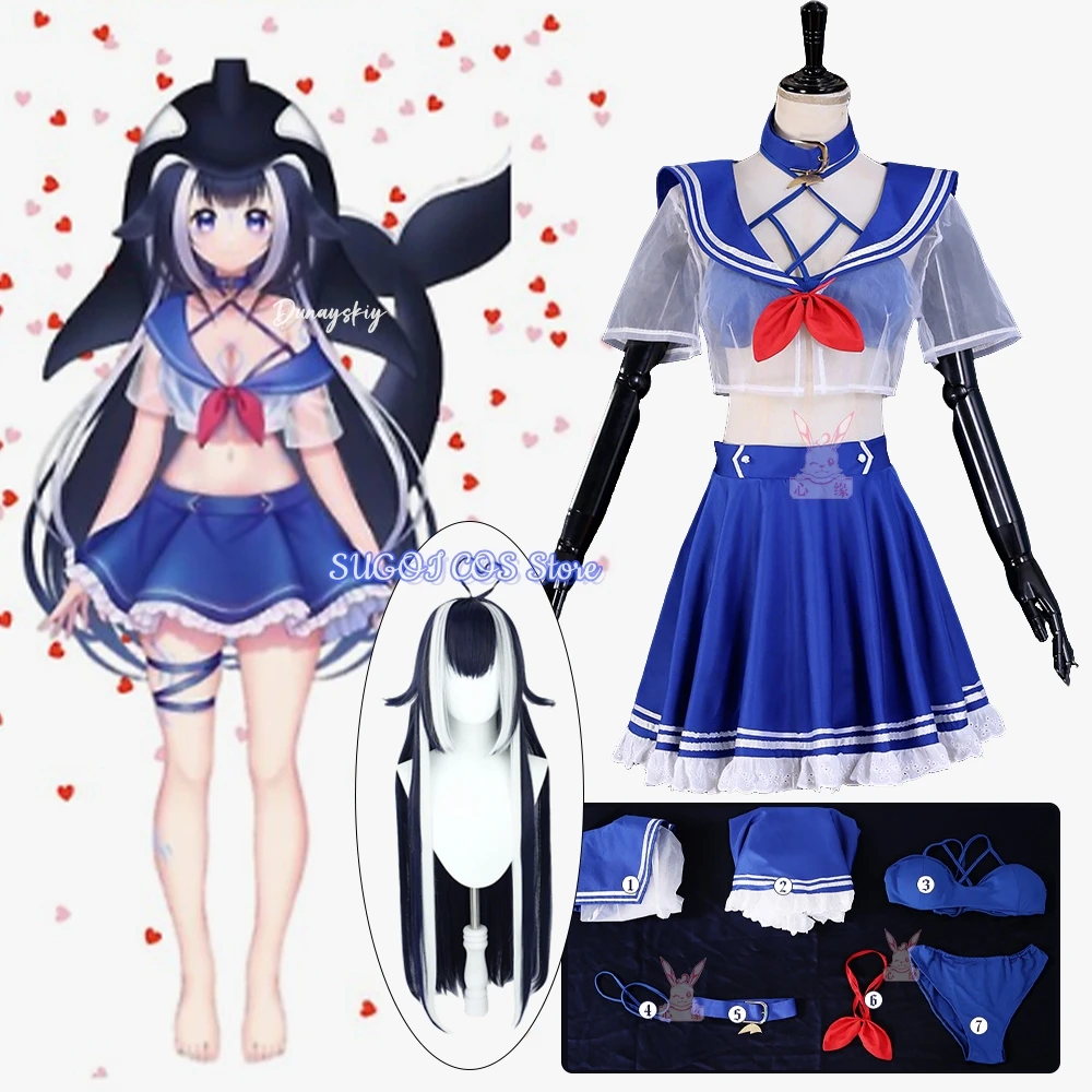 Аниме виртуальный YouTuber Shylily Lily Косплей Костюм じ presentationい Sailor Suits Летние купальники s-xl Bikini Woman Сексуальные ролевые костюмы