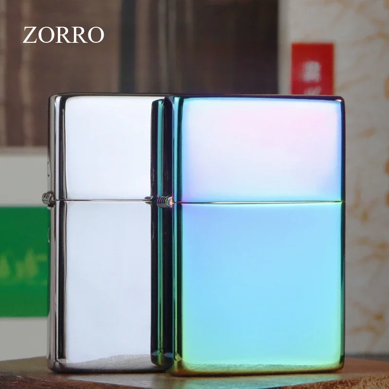 ZORRO ультратонкая портативная керосиновая зажигалка с квадратной головкой, старомодная колесная зажигалка в стиле ретро, мужская подарочная зажигалка, оптовая продажа