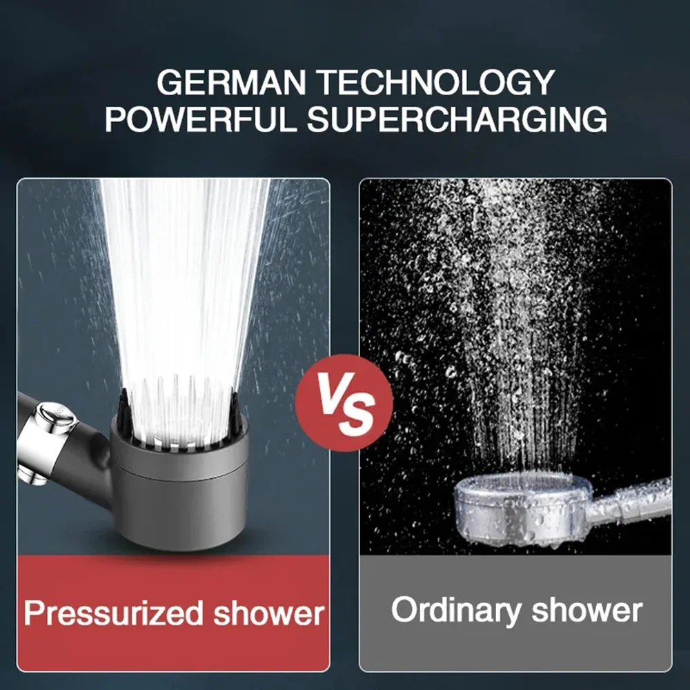 Фото Насадка для душа Xiaomi Youpin Supercharge с фильтром, регулируемая массажная распылительная насадка с 3 режимами, ручной инструмент для ванной комнаты с большим потоком воды, новинка №2