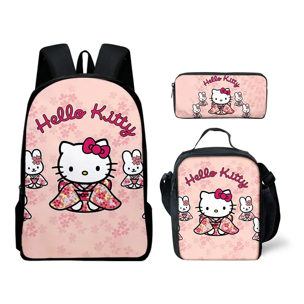 Фото Школьная сумка Hello Kitty с 3D милым персонажем мультфильма, подходит для подростков, готовые товары №3