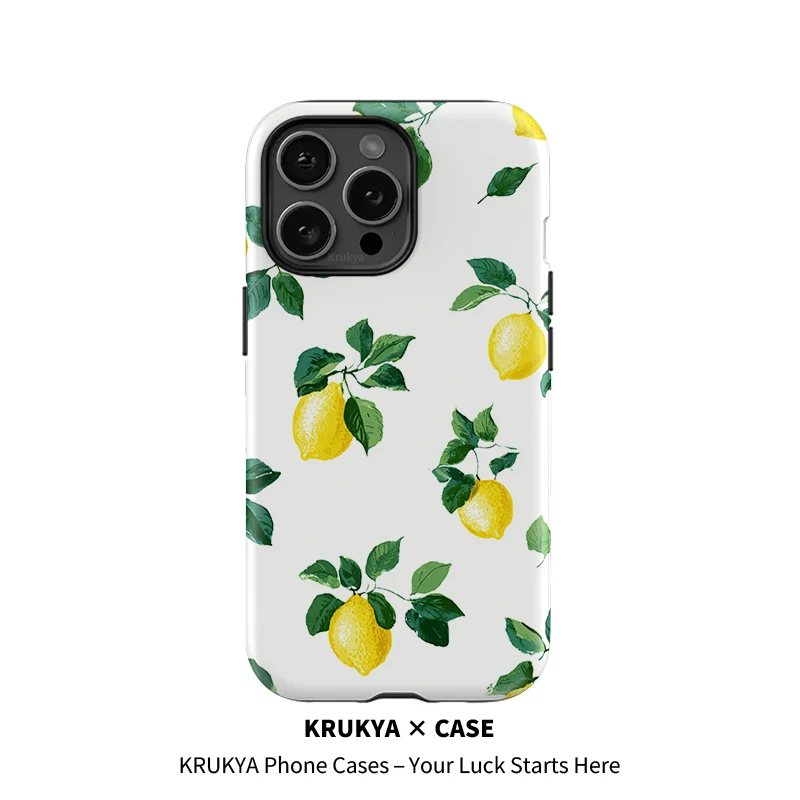 Чехол для телефона Krukya Painting Lemon для iPhone 16 17 Air 14 Plus 15 Pro Max 11 12 13 Pro Max X XR XS Max SE, матовый мягкий чехол