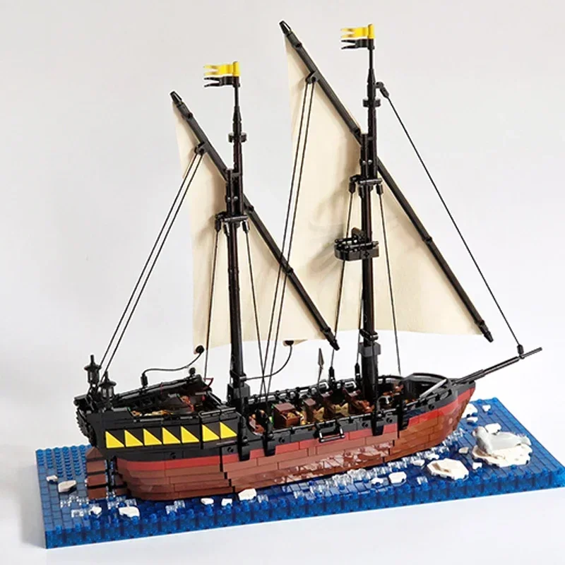 Технические Moc-кирпичи, модель пиратского корабля, лодка с когтями ворона, модульные строительные блоки, подарки, игрушки для детей, наборы «сделай сам», сборка