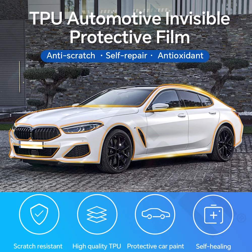 Фото Для BMW 8 SERES M8501 2019-2025 Защитная пленка из ТПУ от царапин, прозрачный бюстгальтер для кузова автомобиля, устойчивый к PPF, невидимый чехол №4