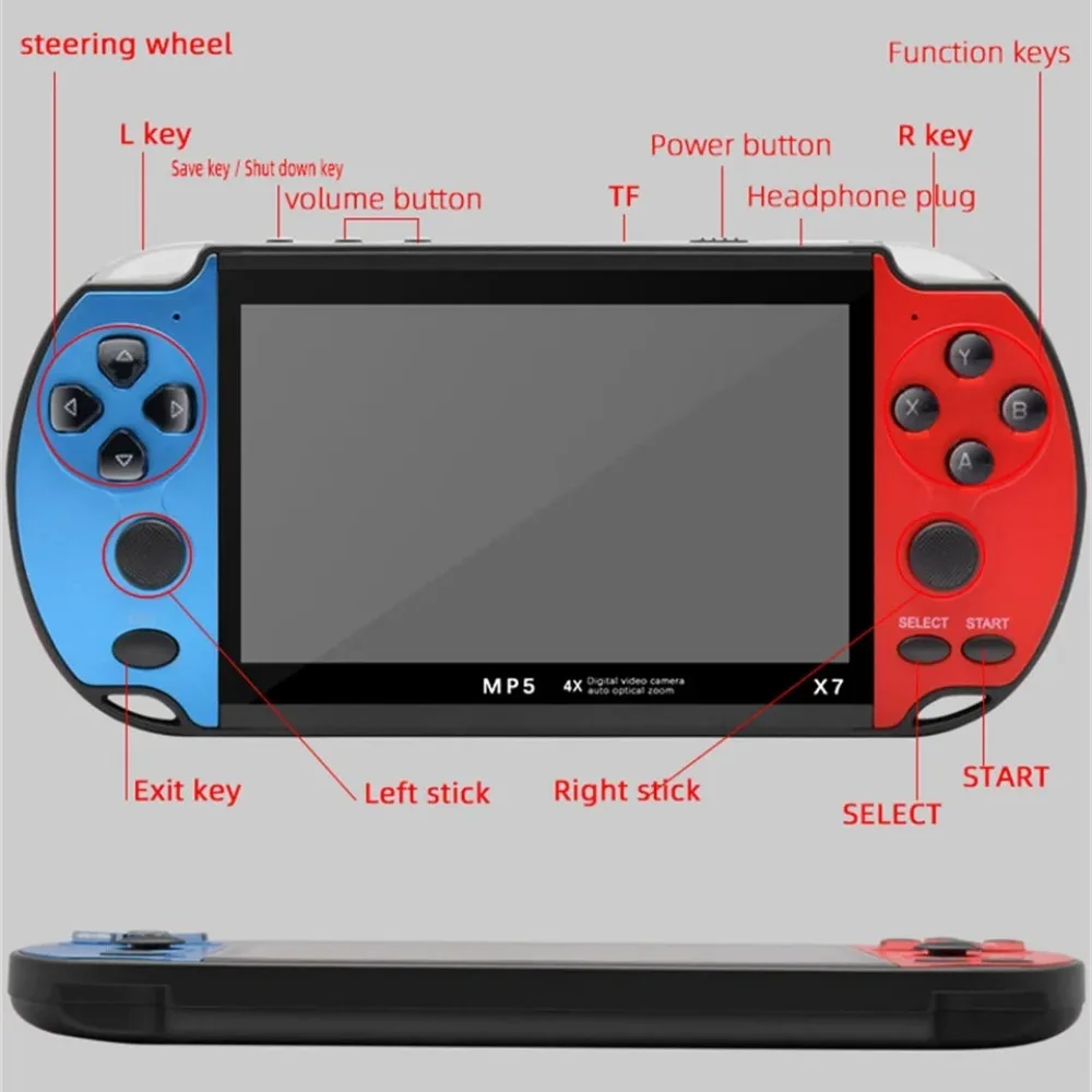 Портативная игровая консоль с 4,3-дюймовым IPS-экраном, игровой плеер HD, игровая консоль, встроенная 10000 игр для GBA GBC NES GBC (art.: 3920cb17dae95) - 3920cb17dae95