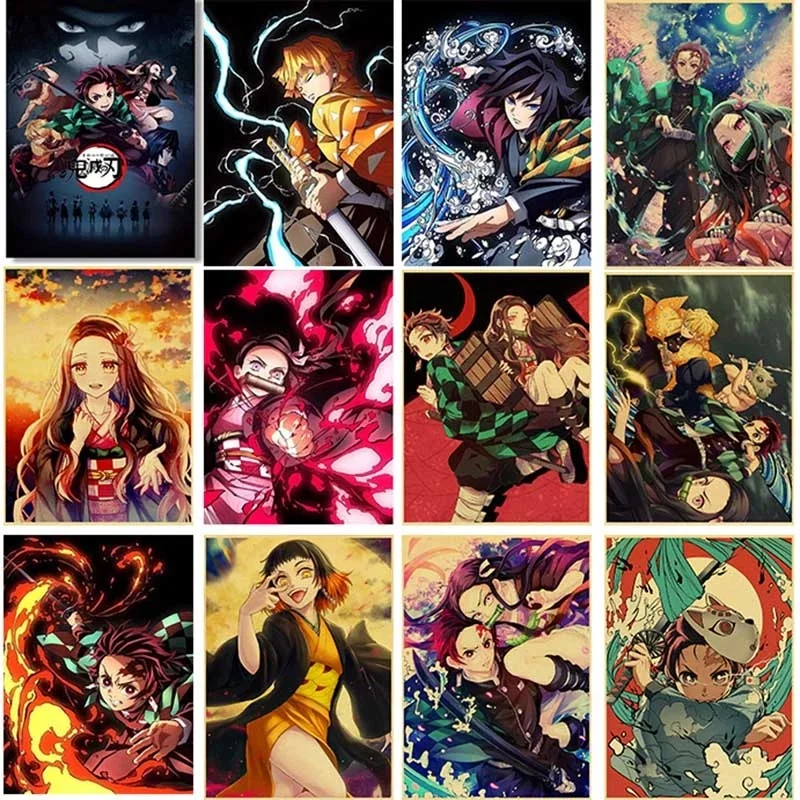 Алмазная живопись Demon Slayer_Kimetsu no Yaiba Tanjirou Nezuko, мультяшная вышивка, 5d «сделай сам», вышивка крестиком, украшение ручной работы, подарок