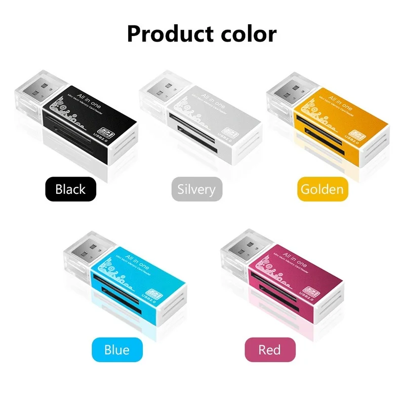 4 в 1 устройство для чтения карт Micro SD адаптер SDHC MMC USB SD-память T-Flash M2 MS Duo USB 2,0 4 слота карта памяти