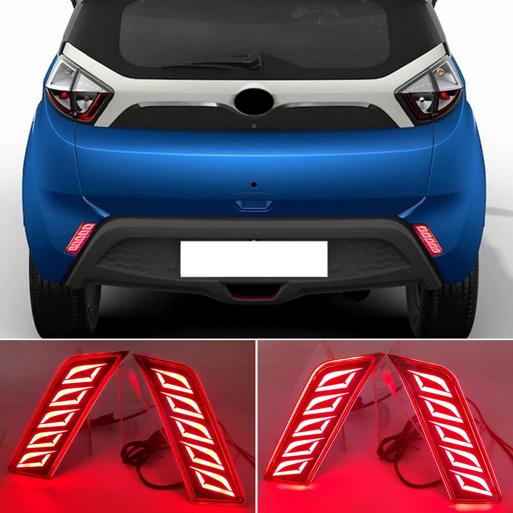 Хороший 2 шт. для TATA Nexon 2016-2021 светодиодный отражатель, задний противотуманный фонарь, задний бампер, стоп-сигнал