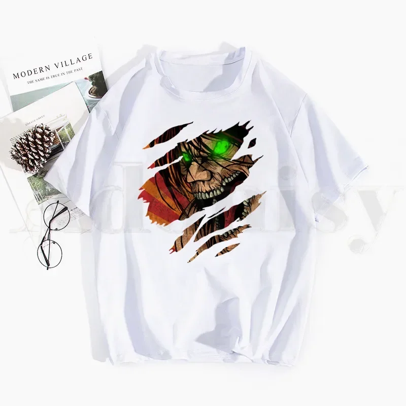 Фото Tytana Attack On Titan Shingeki no Kyojin Anime Manga T Shirts Spring Tops Tees Men Women Short Sleeve Casual T Shirt Streetwear Funny №5