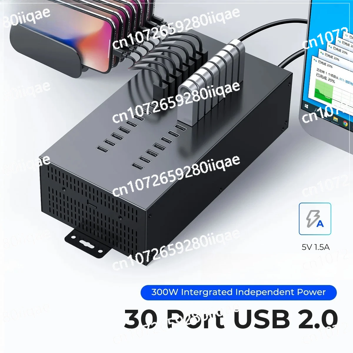 Фото 30-портовый промышленный концентратор USB2.0 для совместимого устройства чтения карт U-диска, тест данных, репликация партии №2