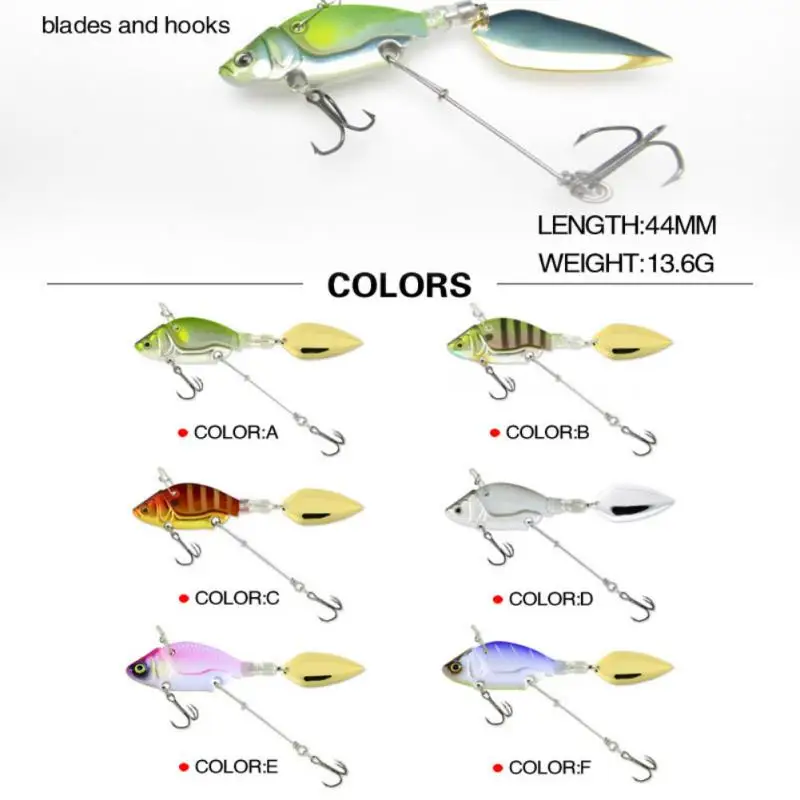 Фото 6Pcs Sinking Metal VIB Vibration Bait Spinner Spoon Fishing Lures 13.6g 4.4cm Jigs Trout Winter Fishing Hard Baits Tackle Pesca №5
