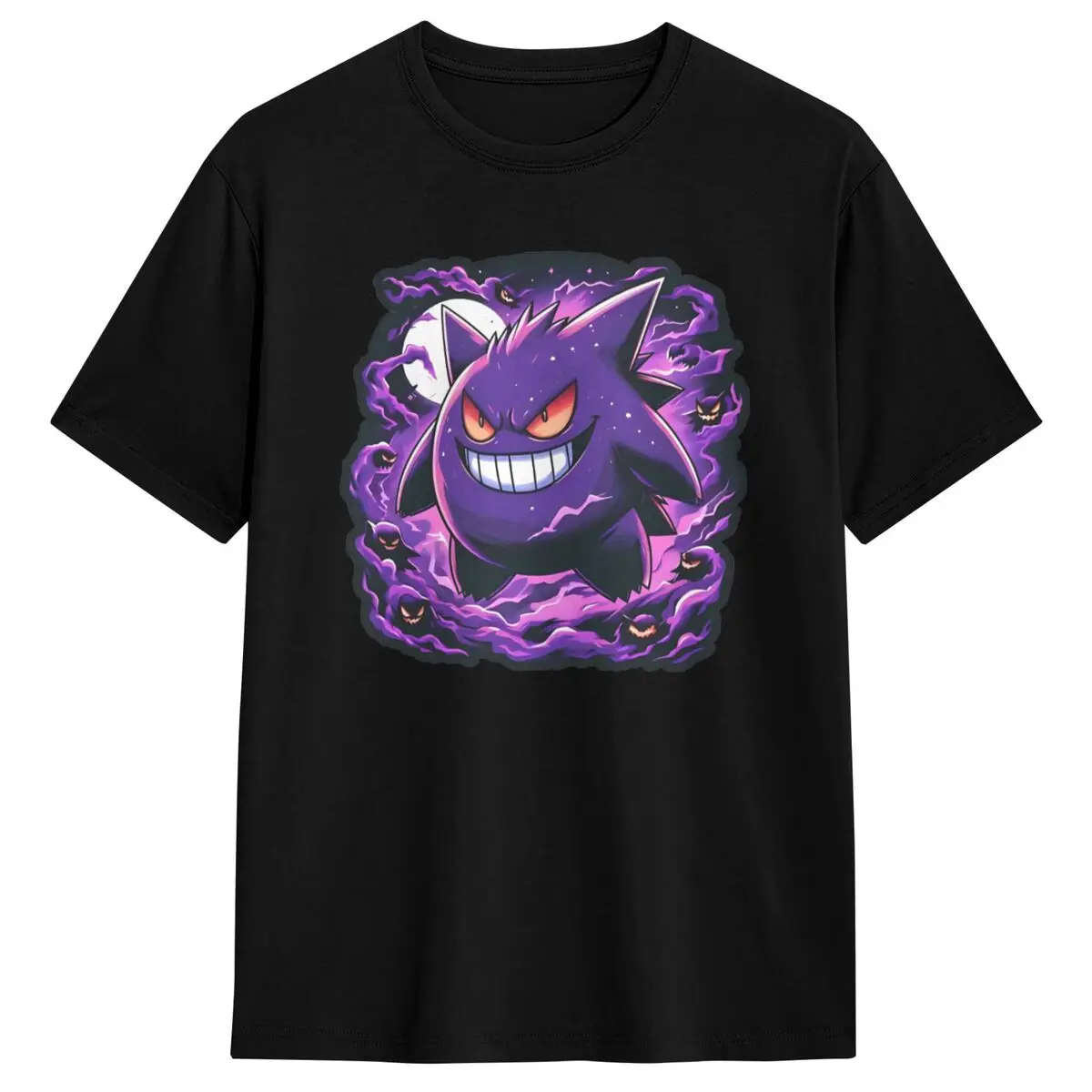 Футболка Pokemon Gengar, мужские винтажные хлопковые футболки, летние модные футболки с круглым вырезом, дешевая одежда больших размеров