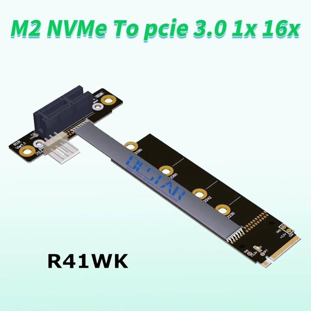 Подъемник pcie 3.0 1x 16x к M2 NVMe правый локоть для майнинга Видеокарта Удлинительный кабель 25 см 55 см M.2 NGFF PCI-E 1x Gen3.0 8 Гбит/с Riser