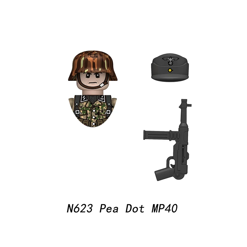 Фото N621-N624 Pea Dot 98K MG34 MP40 STG44 Строительный блок игрушка на день рождения для мальчика №4
