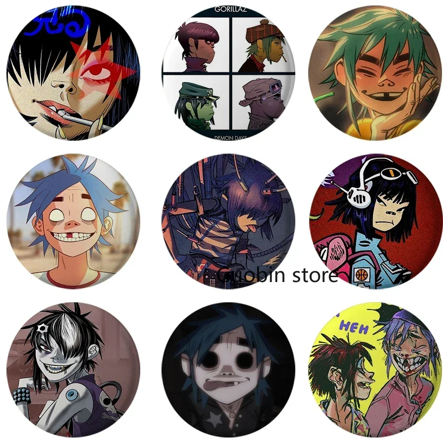 58 мм Gorillaz Boat музыкальные значки брошь значки на рюкзаке круглые броши ручной работы булавки для лацканов украшения художественные украшения праздничные подарки