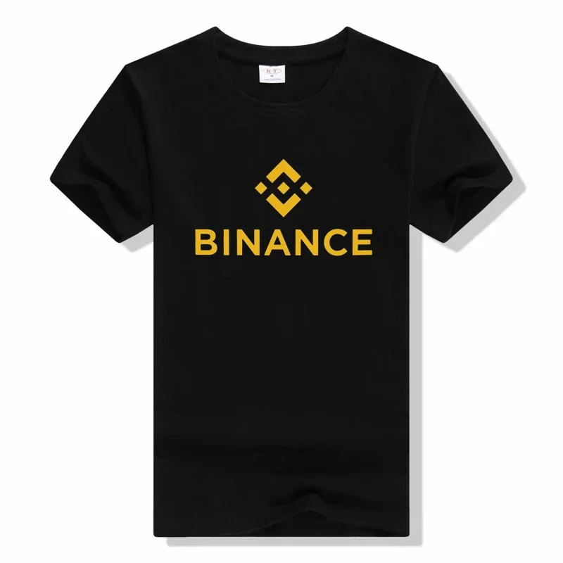 Binance, футболка с принтом монеты и криптовалюты, модные повседневные топы с круглым вырезом и рукавами, футболка