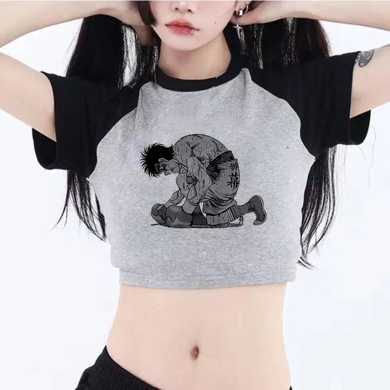 KBG Hajime No Ippo Kaus graphic Готический укороченный топ cyber y2k женский Готический Kawaii trashy yk2 одежда футболка